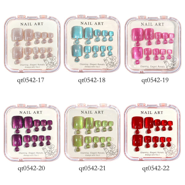10 stk/æske Cat Eye Toe Falske Negle Korte Firkantede Tryk på Negle til Pink onesize Pink onesize