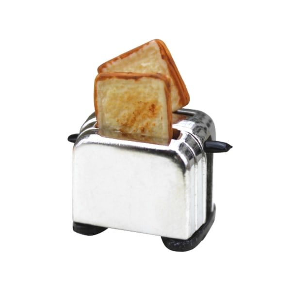 1:12/1:6 Mini Brødrister til Dukkehuse Brødbager Miniature Mini Brødrister Dukkehuse Brødbager Dukkehuse Køkkenredskaber null - Sort baggrund