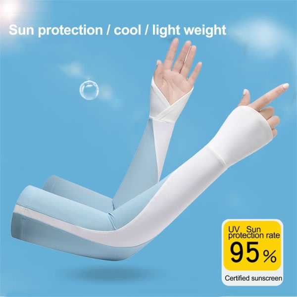1 par Ice Silk Arm Sleeves Sol UV Beskyttelse Køling Cykling Sp A4 One Size A4 One Size