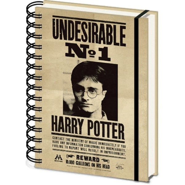 Harry Potter Wanted Poster A5 Wirebound Notebook En Størrelse Beige Beige/Sort En Størrelse
