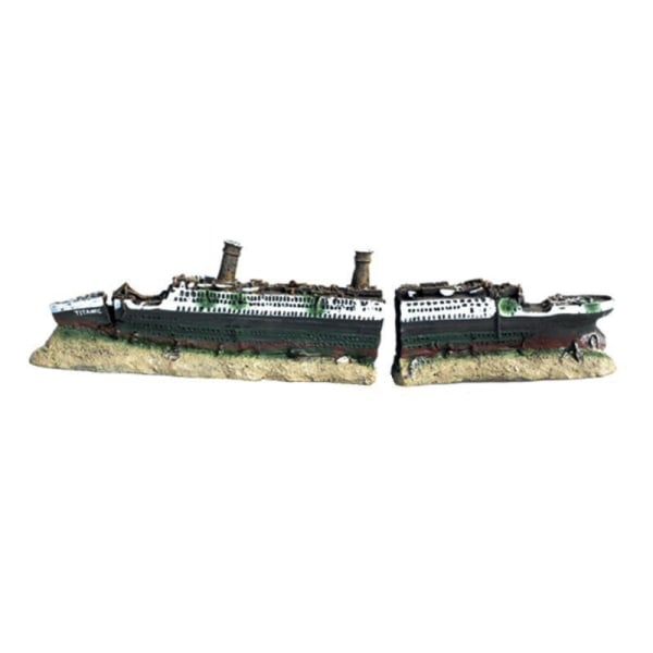 Akvariumdekoration Sjunkande Titanic-modell Skeppsbrottsprydnader N Green OneSize Green OneSize