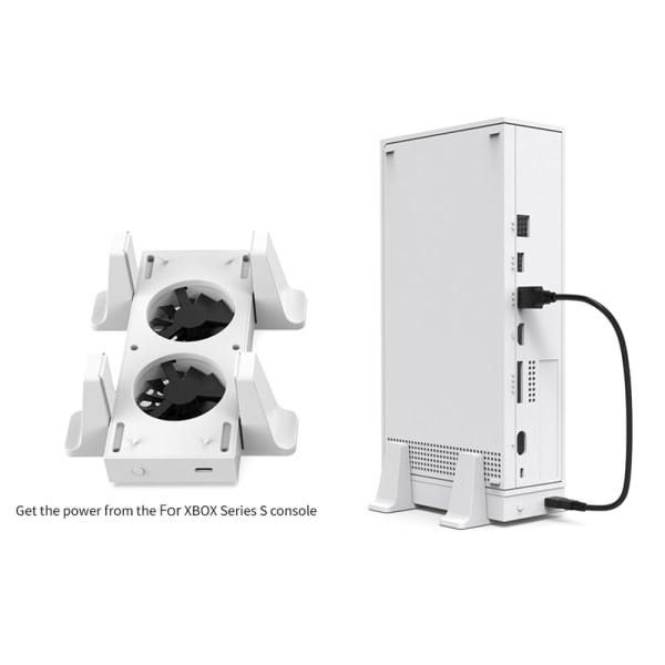 Lodret stativ med 2 køleventilatorer til Xbox Series S 3 White