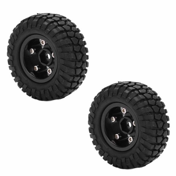 2ST Aluminiumfälgar Set för Axial SCX24 AXI00001 1/24 RC Crawler Biluppgraderingsdelar Svart