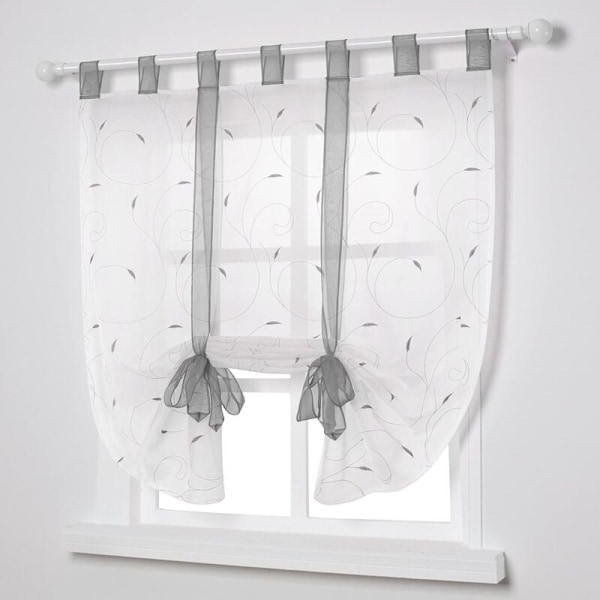 Romerske gardiner, tynde gardiner til soveværelse, balkon, køkkenvindue, dekoration, grå 80cmx140cm