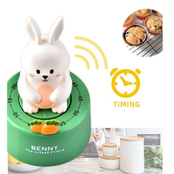 Kjøkken Timer Tegneserie Kanin Form Mekanisk Timer Student Læring Graduation Kjøkken Baking Timer Dampet Fisk Påminnelse Rød