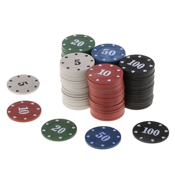 100x Brädspel Pokerchips Casino Spel Rekreation Pengar Set Casino Pokerchips