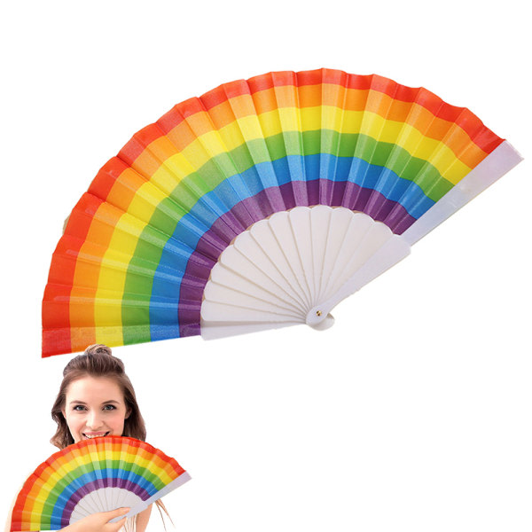10st Rainbow Hand Fans, Pride Fan Folding Hand Fan, Färgglad