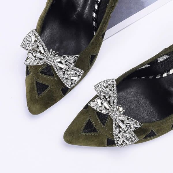 1 par Krystal Rhinestone Buesko-Clips Bryllup Brudekjole Sko B A2