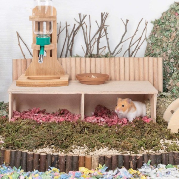 Hamster Trä Gömställe Liten Bo Solid Trä Liten Hus Hamster Bo Gyllene Silkesbjörn Liten Hus Leksak Tillbehör L