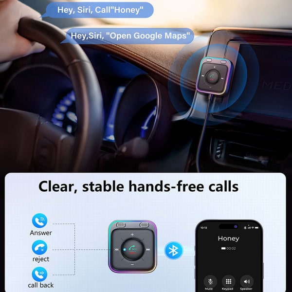 Bluetooth 5,3 biladapter 3,5 mm AUX-adapter Bluetooth trådlös
