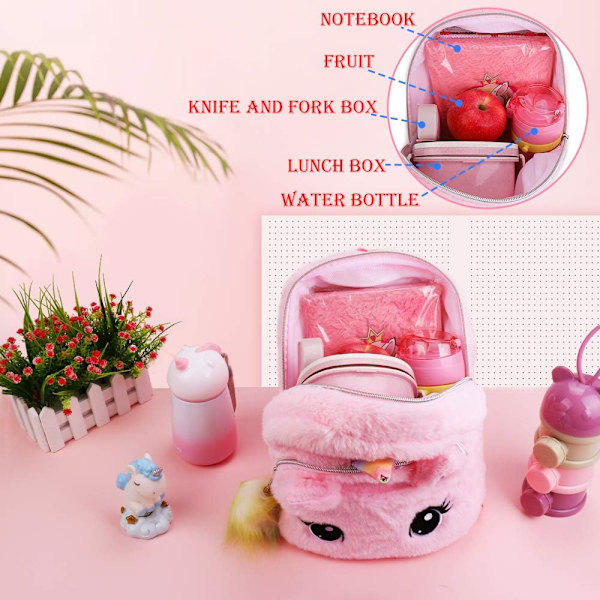 Myk enhjørning-ryggsekk, mini enhjørning-ryggsekk for jenter, rosa