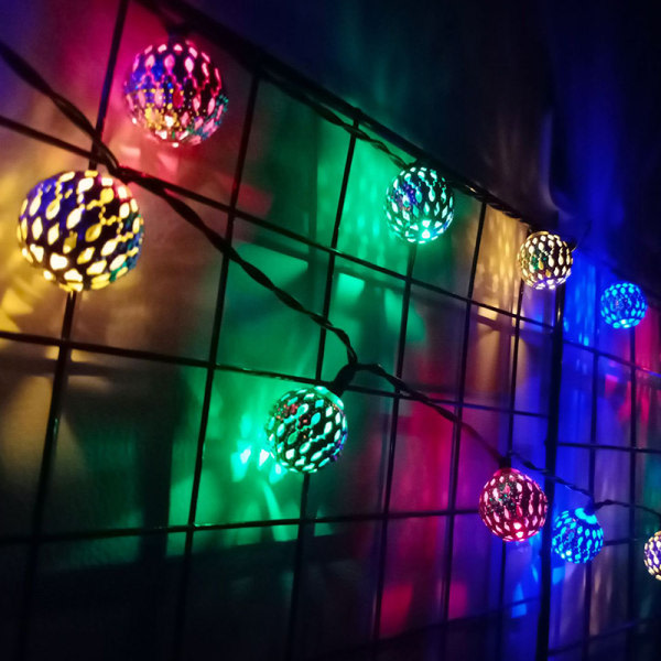 Järn marockansk LED Solar Ball String Ljus Romantisk Fairy String E5 one size E5 one size