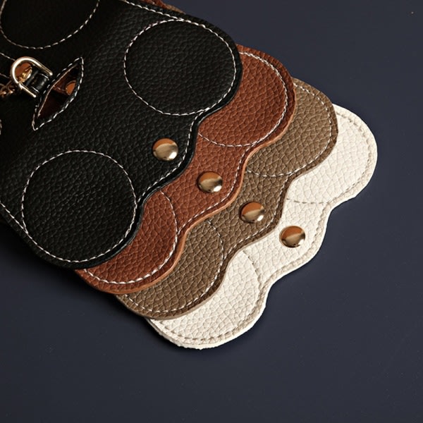 Bärbar mjukt läder Snap Case Eye Box Förvaring Lättwe Mörkbrun A4 Dark brown A4