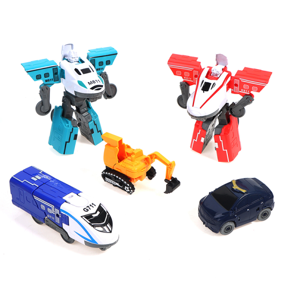 5 i 1 Transformationslegetøj Opgraderingsversion Actionfigur Robot Blå A Blue A