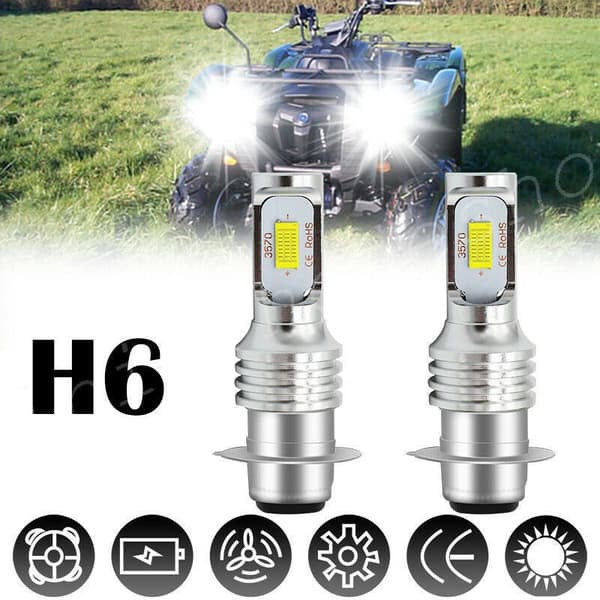 Motorsykkel LED frontlykt bremselys blått lys H6