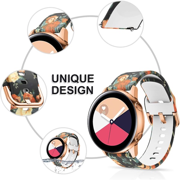 Samsung Galaxy Watch Active / Active2 40mm / 44mm yhteensopiva ranneke, 20mm pehmeät silikonirannekkeet Yhteensopiva Samsung Galaxy Watch 42