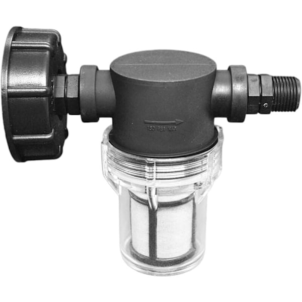 1000L Tank Connector Tap, Havevandslange Samling til Regnvandsopsamlere med Filterfunktion, S60x6 IBC Vandtank Adapter (1/2'' Udvendigt Gevind)