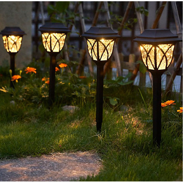 Sæt af 2, solcellelampe, LED-lampe, have, sort