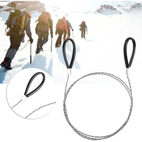 CDQ Trådssåg för Utomhus i Rostfritt Stål, Nödficka, Överlevnadsutrustning för Camping (72cm)