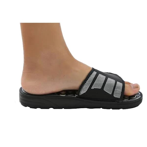 Acupressure Slippers with Massage Points - Adjustable Black M Black 40/41
