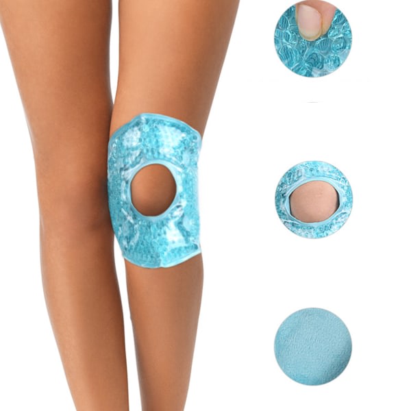 Knee Cold Pack, Knee Ice Pack for skader, Återanvändbar Gel Cold Pack Justerbar for knäbyteskirurgi, Smärtlindring Himmelblå