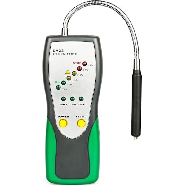 Bilbromsvätsketestare Automatisk Fuktindikator Detektion med 9 lysdioder för DOT3 DOT4 DOT5 Bromsvätska