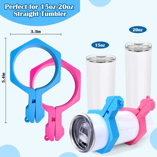 2 kpl Pinch Perfect Tumbler Clamp - Parannettu silikoninen sublimointikuppi