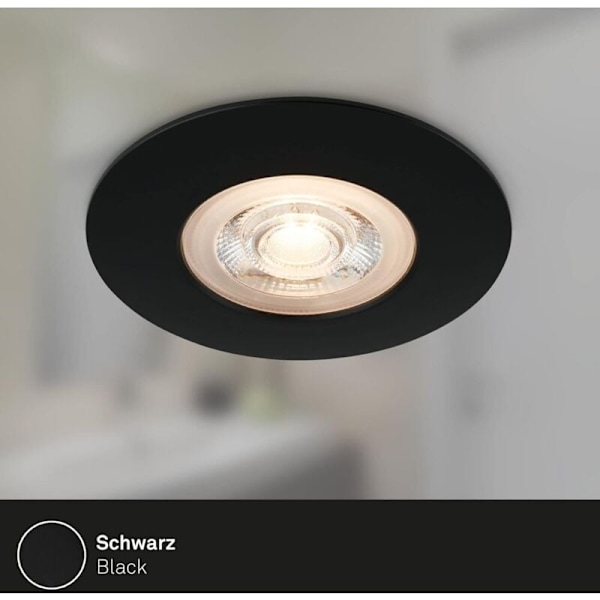 3 kpl Erittäin Ohuet LED Upotettavat Kattovalot, Mattamusta, IP65 Kylpyhuoneen Spottivalot, 90x25mm