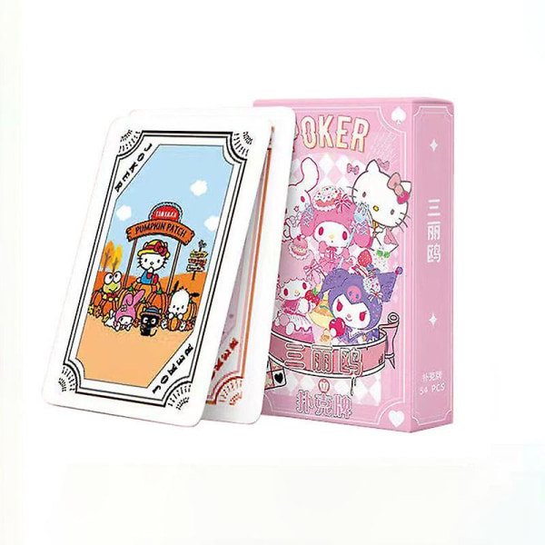 Kuromi Spillekort Sanrio Fantastiske gaver My Melody Cinnamoroll Kitty Tegnede Kreative kortspil rekvisitter Gaver til venner