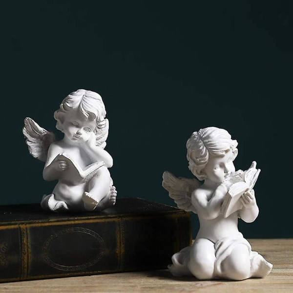 Læsebog Engel Statue, Kerub Vinger Engel Statue i