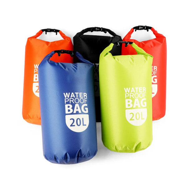 PVC Torr Vattentät Flytväska Rulltopp Torr Väska 10L/20L Vattensport Förvaringsväska Lätt Duty Torr Väska