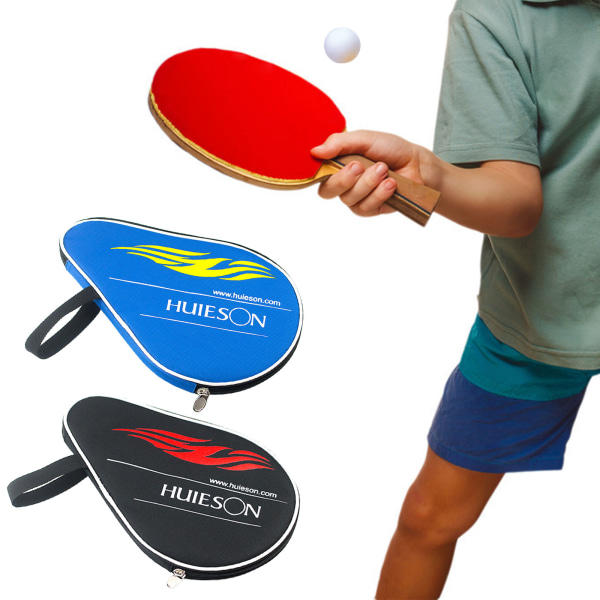 Bordtennisracketfodral | Vadderat fodral | Förstärkt väska för bordtennisracket Skyddande dragkedja Svart