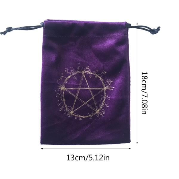 Tarot Rune Taske Pentakel Tarotkort Opbevaringspose Praktisk Terningpose Snøre Spåntilbehør Smykkepose Lilla
