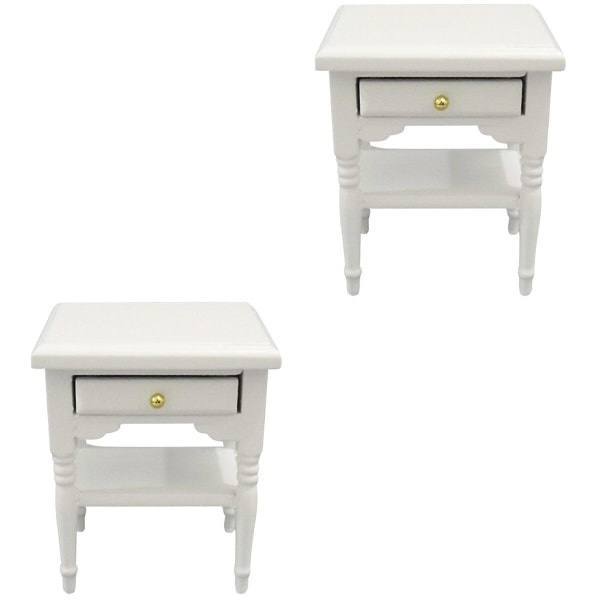 3 stk Sengesidebord for barn Leke Tre Soveromsscene Lek Husleksaksdekorasjon Minimodel Dekorativ pels 2stk