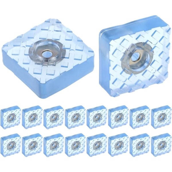 16-pack 30x30x10mm Skruvbara Gummifötter, Halkskydd för Möbler & Golv - Transparenta