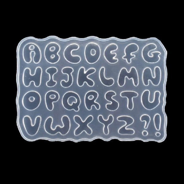Tecknade bokstäver Form Alfabet Nyckelringhænge Alfabet UV-harts Form Værktøj til smyckenstillverkning