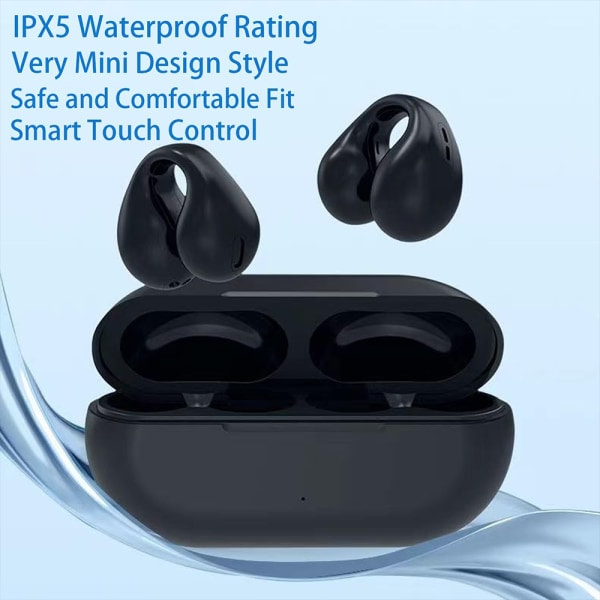 Luunjohtuminen Bluetooth 5.0 -kuulokkeet Clip-on Bluetooth -langattomat kuulokkeet kuulokkeet musta black