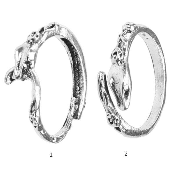 Slangeformet Finger Ring til Mænd og Kvinder - Animal Punk Ring Justerbar Åben Ring null - 1