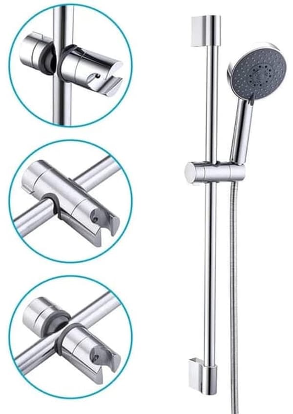 Dusjhodeholder - Dusjhodebrakett - Passer dusjstenger - Justerbar størrelse 20-25 mm - ABS-materiale - Dusjhodeutstyr