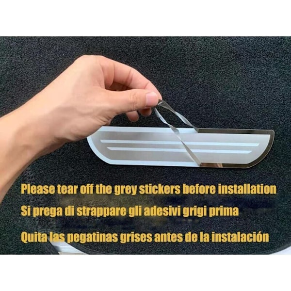 Set med 4 dörrtröskelskydd i stål för Peugeot 308 408 508 3008 2008 307, ultratunn dörrtröskel välkomstpedal,