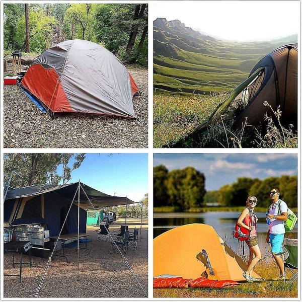 10-pack 4 mm reflekterande campingrep med justerbara aluminiumspännare i polyester T