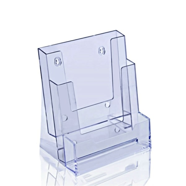 Gitter Transparent Visitkort Holder Broschure Stativ Pamphlet Skrivebordsdisplay Stativ Null - B