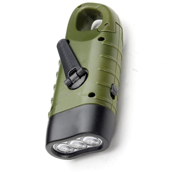 Hand Crank Solar Powered Rechargeable Flashlight Emergency LED