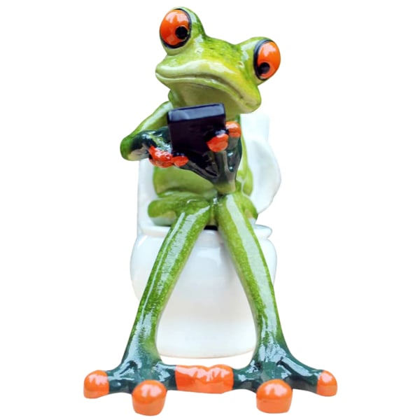Rolig Groda Staty Inomhus Utomhus Skulptur Figuriner Hem Badrum Dekoration