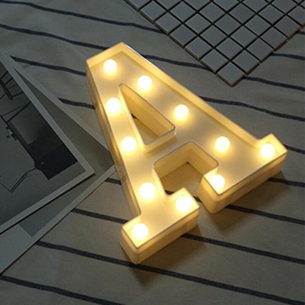 (A) LED-bokstavslampor Stort ljus upp plast