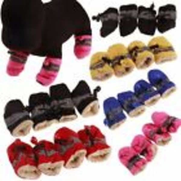 Vandtætte kæledyr hund sko Anti-slip regn støvler varme hvalp hund sokker støvler sko pink number 2