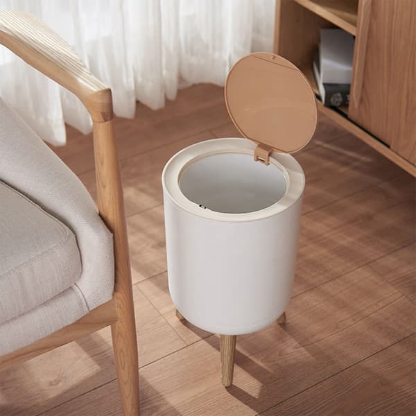 7L Søppelbøtte med lokk, Multifunksjonell husholdningsavfallsbeholder White Tabletop