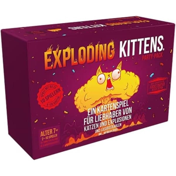ASMODEE | Exploding Kittens – Partypaket | 1 x grundspel + expansion | Partyspel | Kortspel | 2-10 spelare