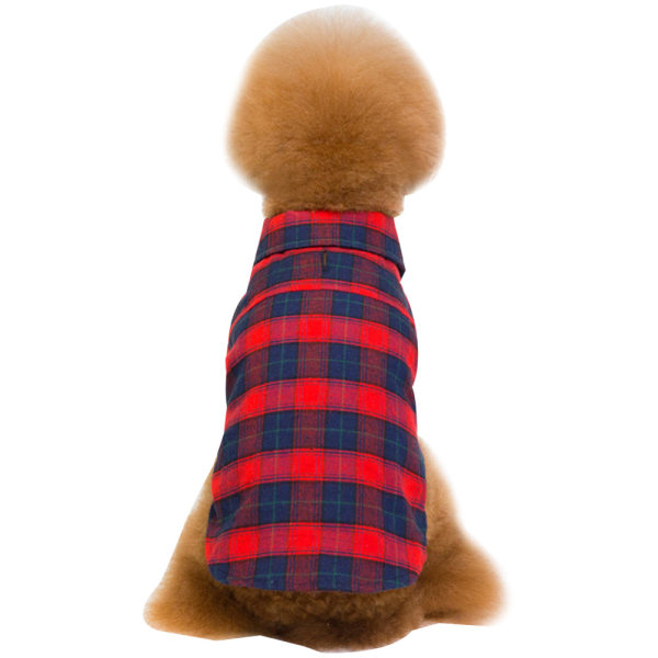 Hundkläder Pet bomullsrutiga väst Kardborre tjocka varma hundkläder