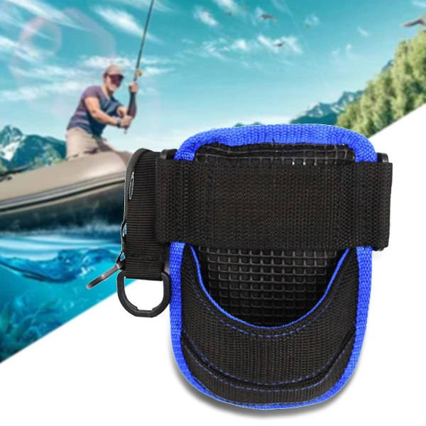 Blå Båd Havfiskeri Stang Mellemrum Mave Stativ Holder Pad Sort